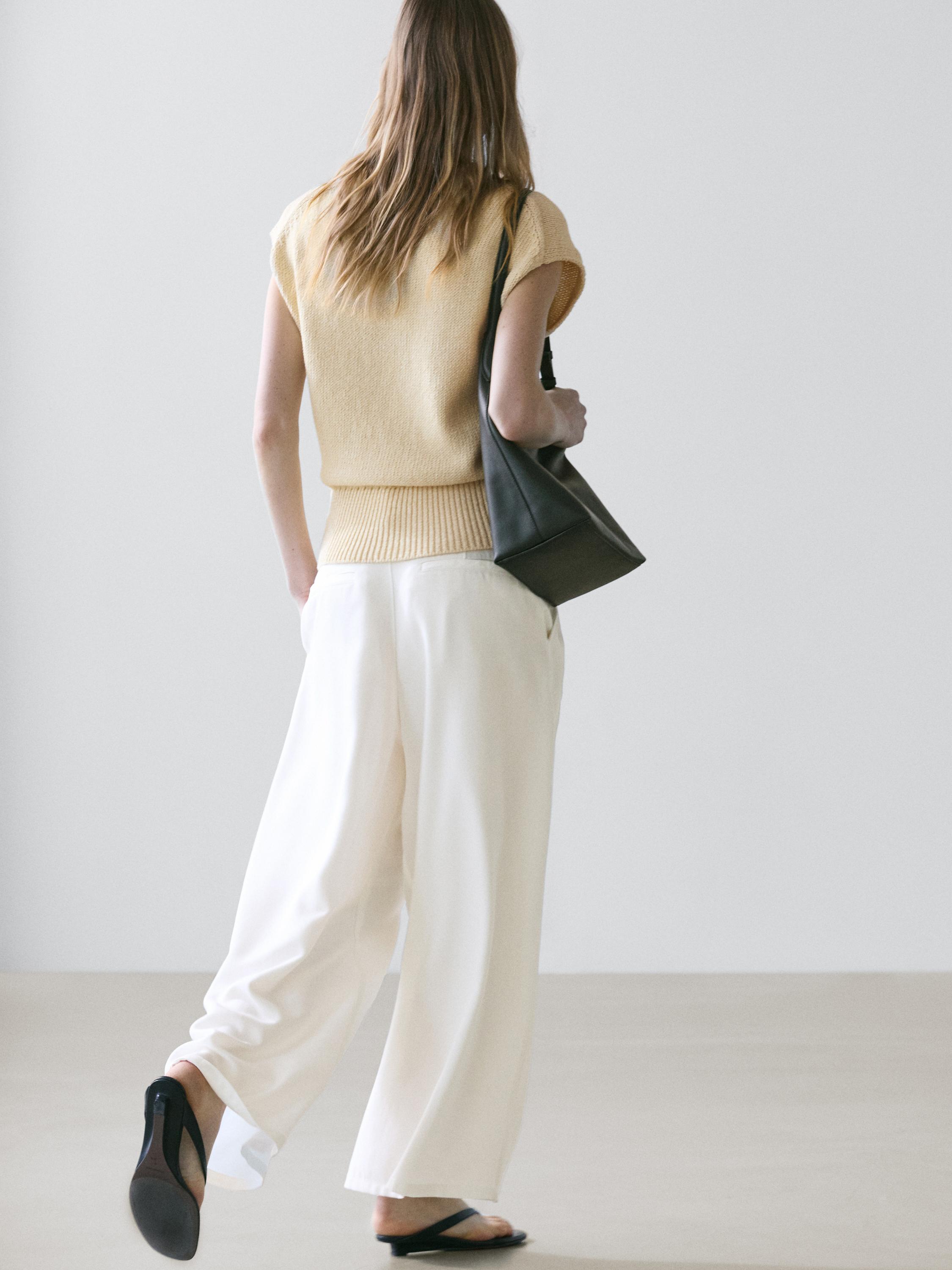 Pantalon wide leg à plis